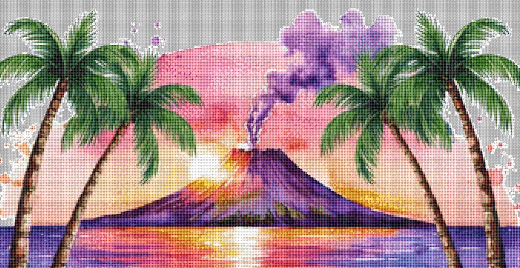 Aloha counted cross stitch pattern Whimsical Art Graphics
