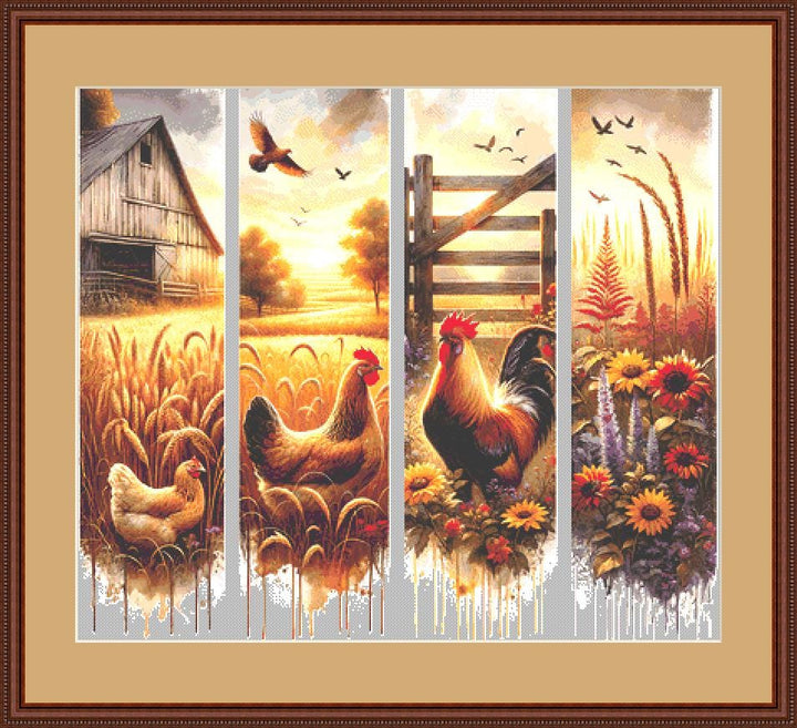Country Chicken counted cross stitch pattern by Fab Design Creation