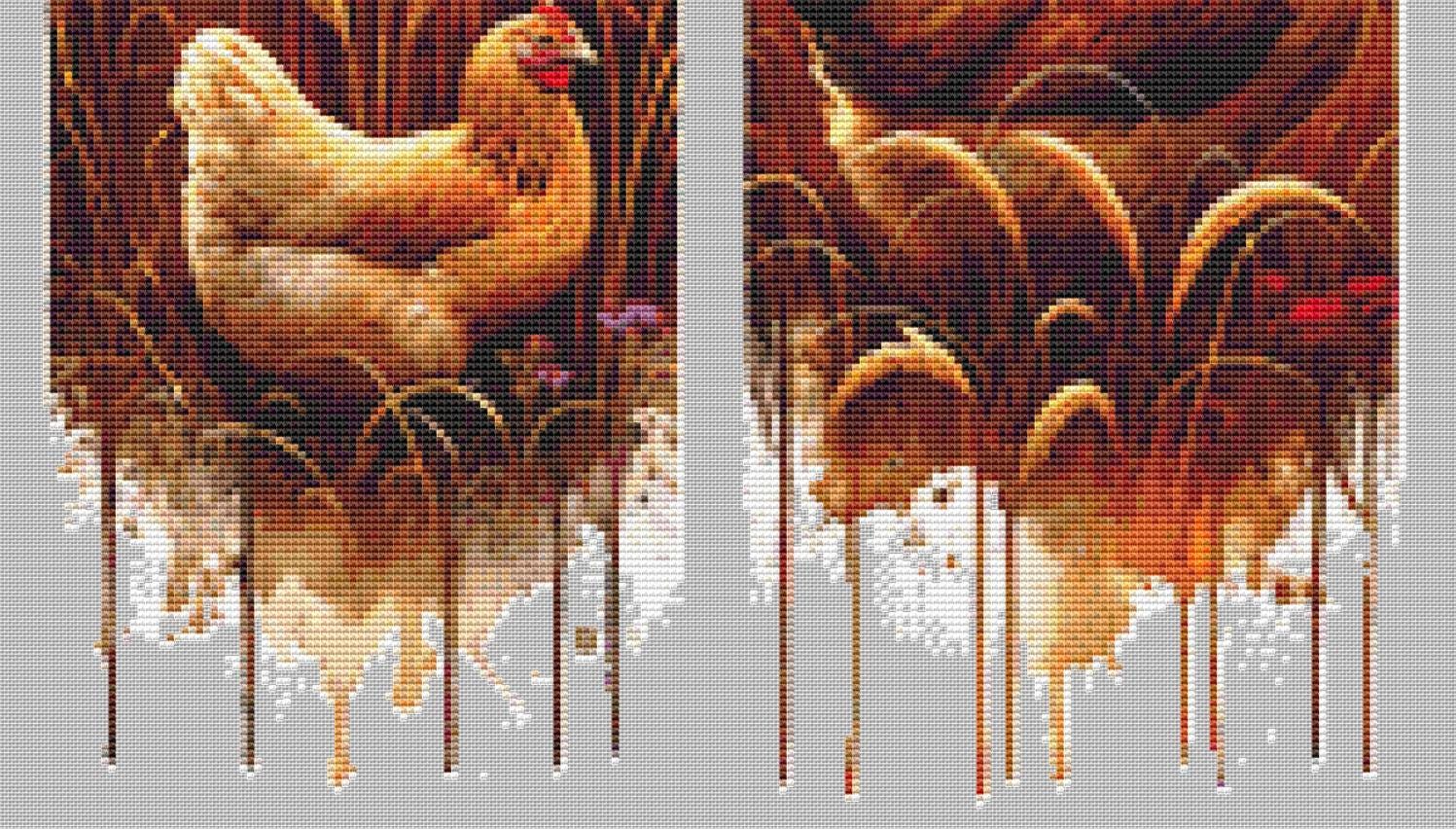Country Chicken counted cross stitch pattern by Fab Design Creation