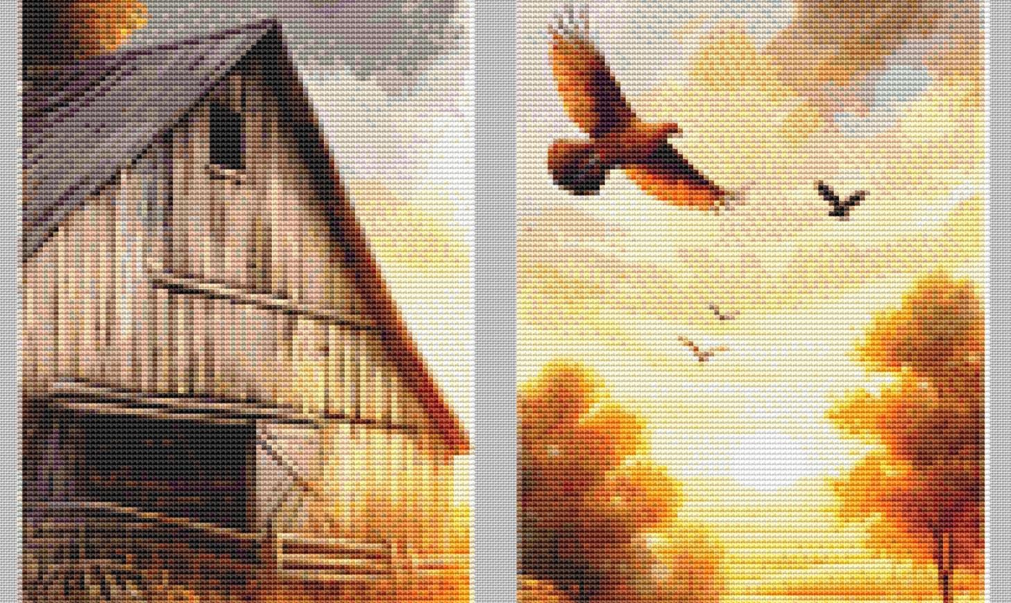 Country Chicken counted cross stitch pattern by Fab Design Creation