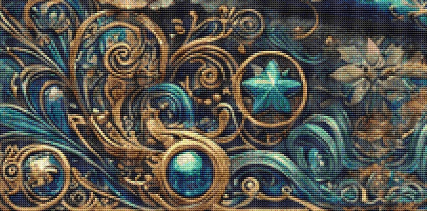 Mermaid counted cross stitch pattern by Mystic Vision Gallery