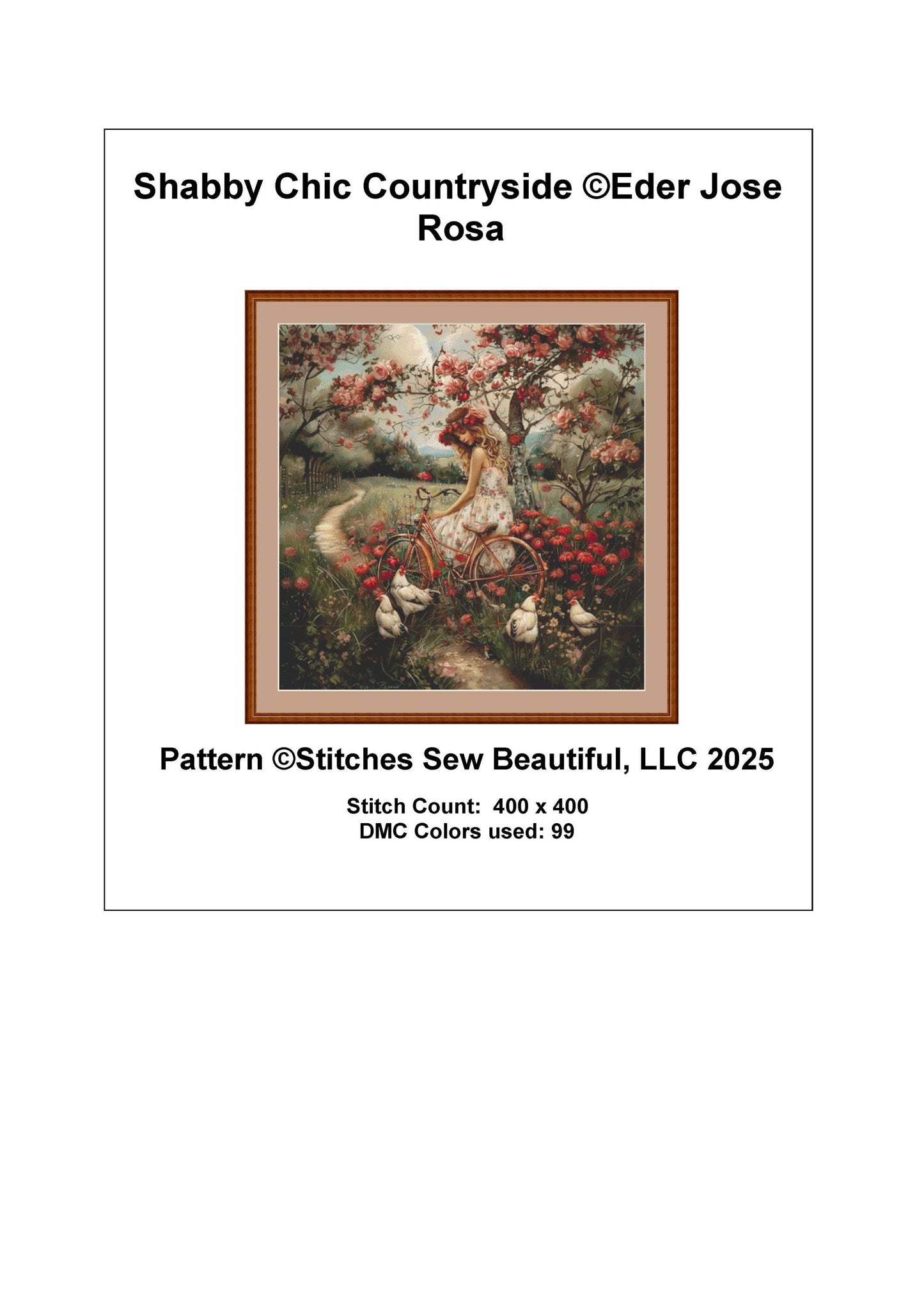 Shabby Chic Countryside counted cross stitch pattern by Eder Jose Rosa