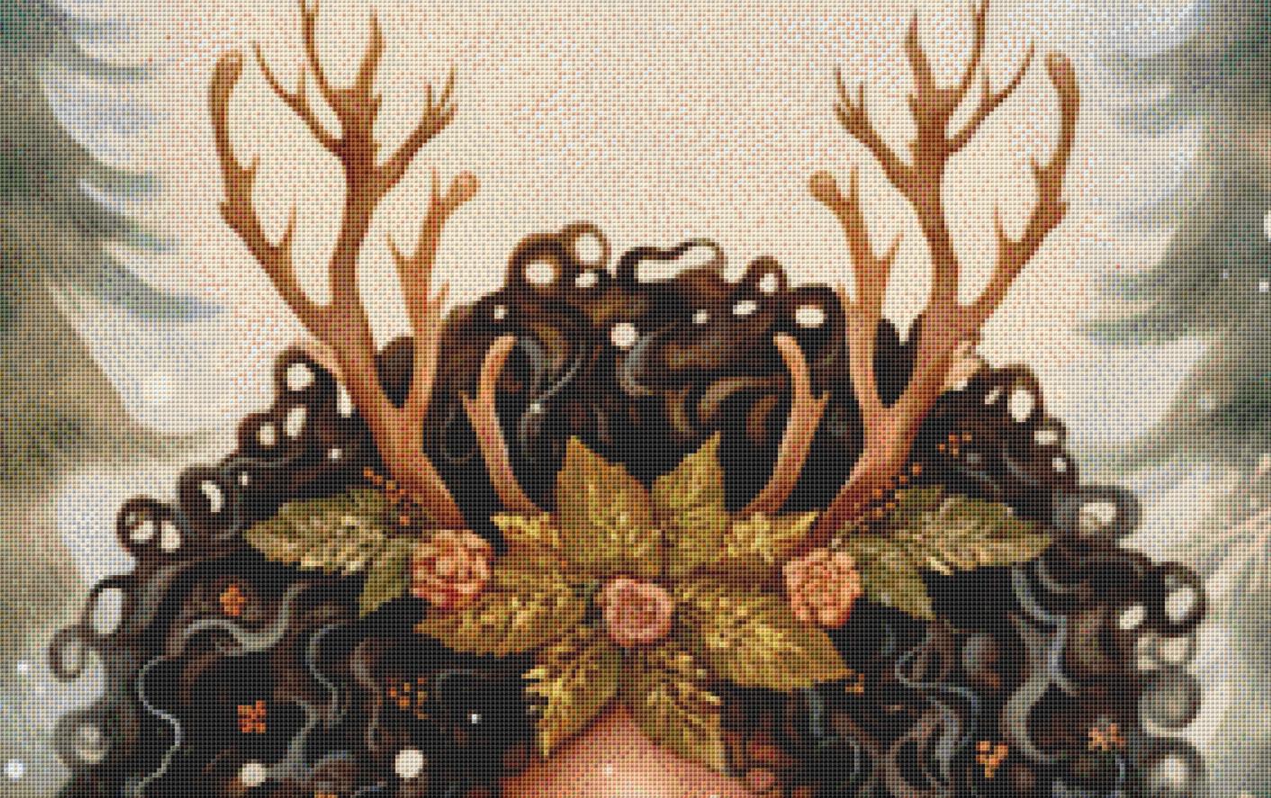 Yule Goddess No. 6 counted cross stitch pattern by Dutch Lady Mystic Art