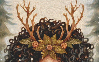 Yule Goddess No. 6 counted cross stitch pattern by Dutch Lady Mystic Art