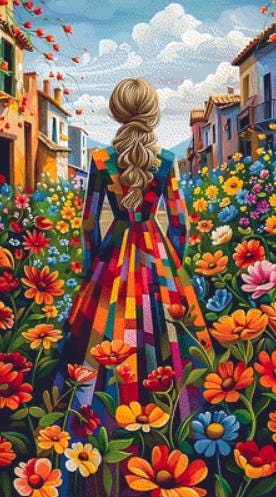 City Street of Flowers (Max Color) counted cross stitch pattern by Eder Jose Rosa