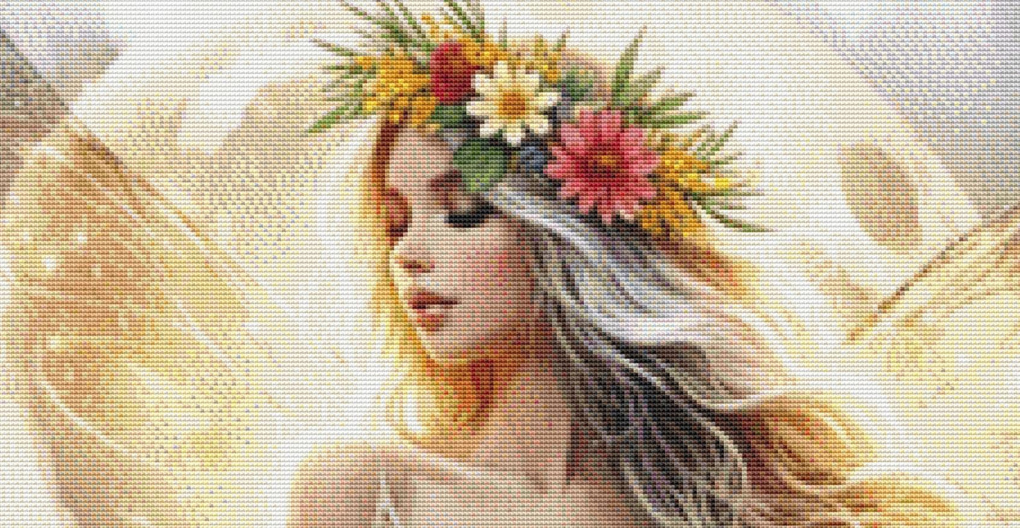 Australian Patriotic Fairy counted cross stitch pattern by Stitches Sew Beautiful