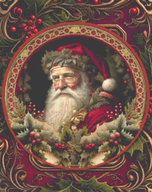 Victorian Santa (Small) counted cross stitch pattern by Ivy Cottage Home
