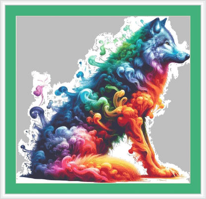 Smoke Wolf counted cross stitch pattern by Amethyst Garnet House