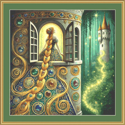 Rapunzel counted cross stitch pattern by Mystic Vision Gallery