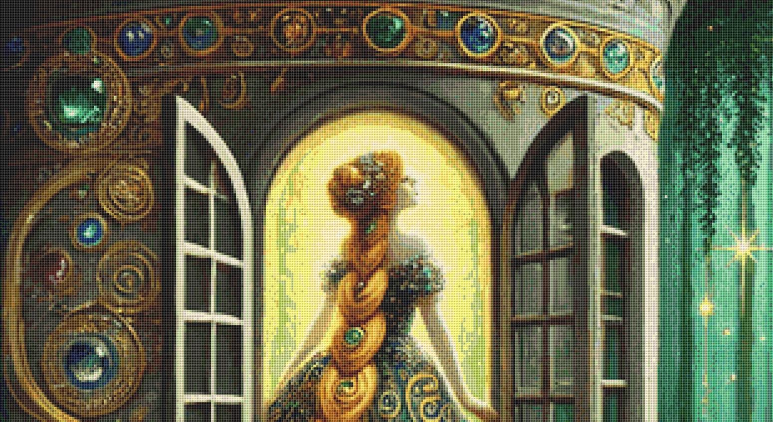 Rapunzel counted cross stitch pattern by Mystic Vision Gallery