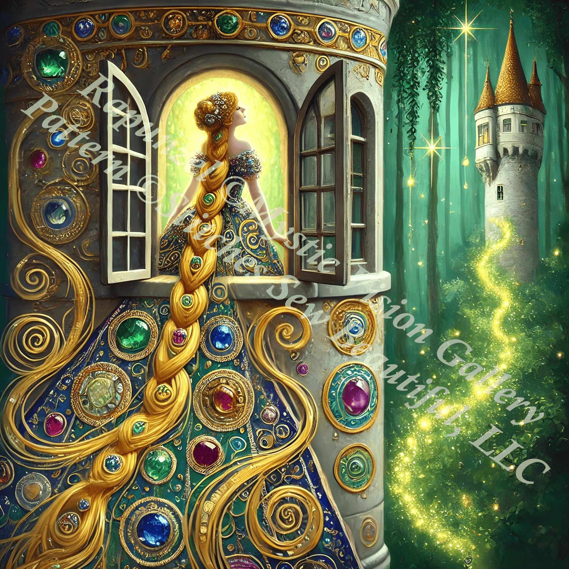 Rapunzel counted cross stitch pattern by Mystic Vision Gallery