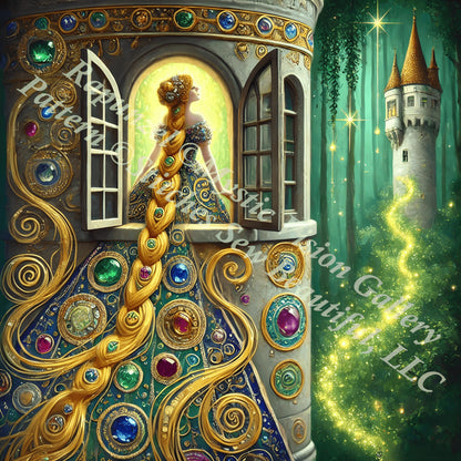 Rapunzel counted cross stitch pattern by Mystic Vision Gallery