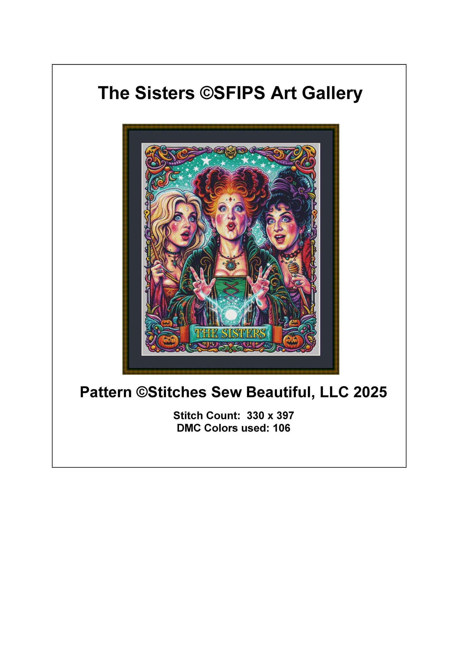 The Sisters counted cross stitch pattern by SFIPS Art Gallery