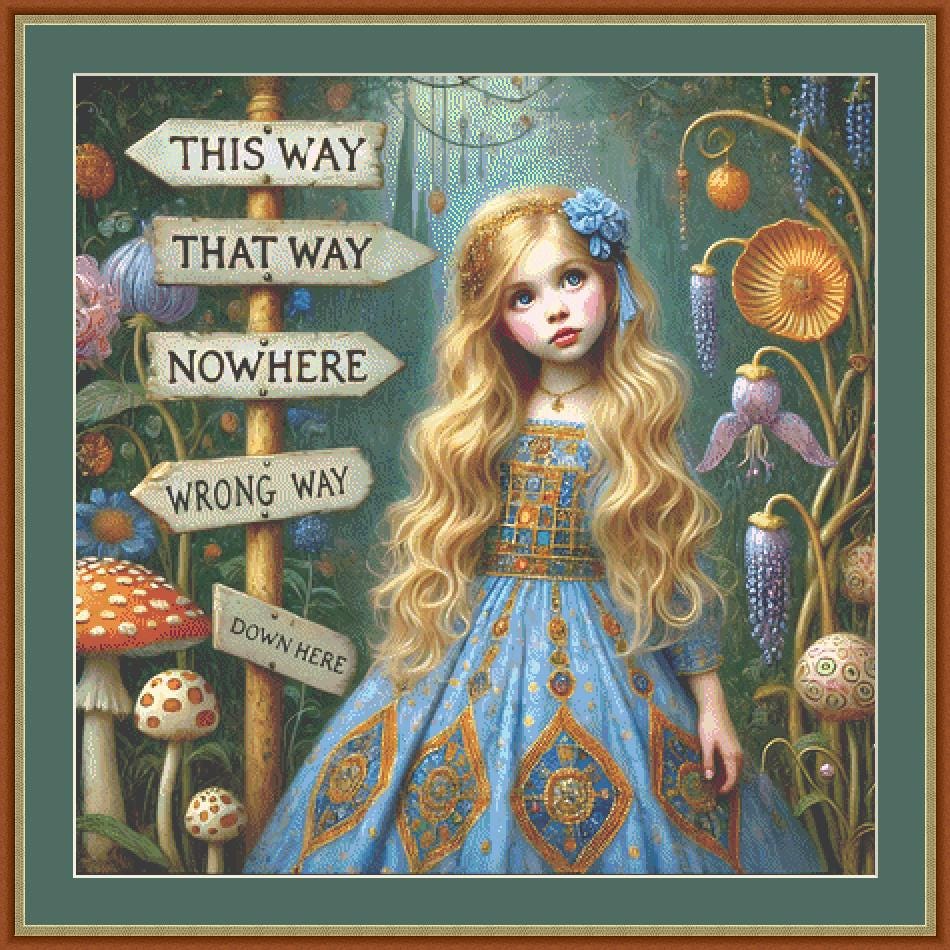 Alice counted cross stitch pattern by Mystic Vision Gallery