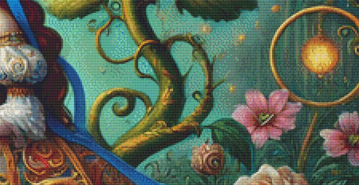 Belle counted cross stitch pattern by Mystic Vision Gallery