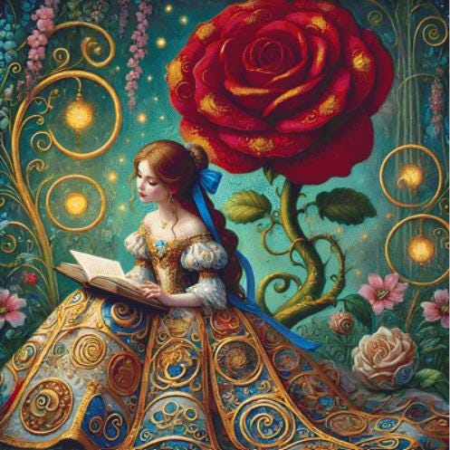 Belle counted cross stitch pattern by Mystic Vision Gallery