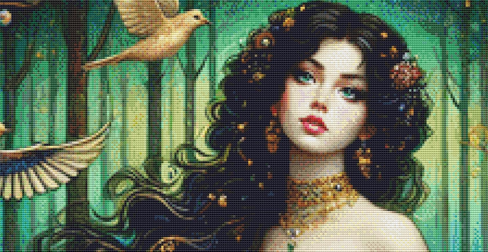 Snow White counted cross stitch pattern by Mystic Vision Gallery