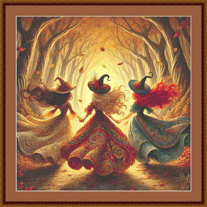 Witchy Walk counted cross stitch pattern by Mystic Vision Gallery