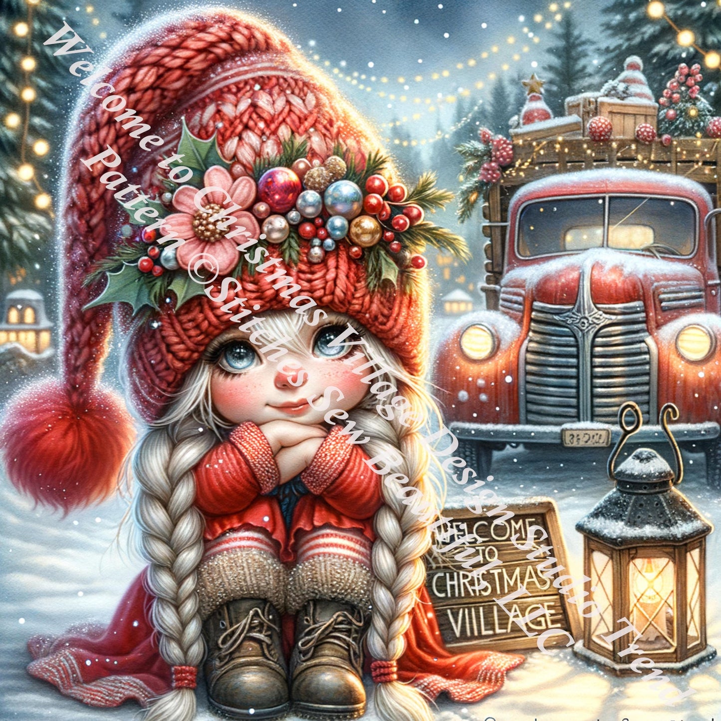 Welcome to Christmas Village counted cross stitch pattern by Design Studio Trend