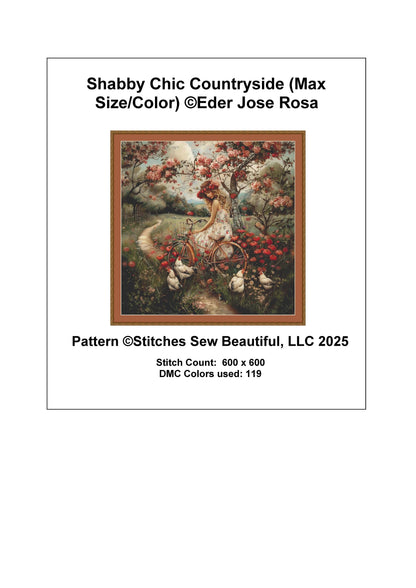 Shabby Chic Countryside (Max Size/Color) counted cross stitch pattern by Eder Jose Rosa