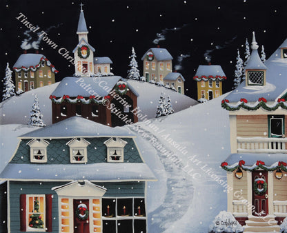 Tinsel Town Christmas counted cross stitch pattern by Catherine Holman/Ansada Art Licensing Group, LLC