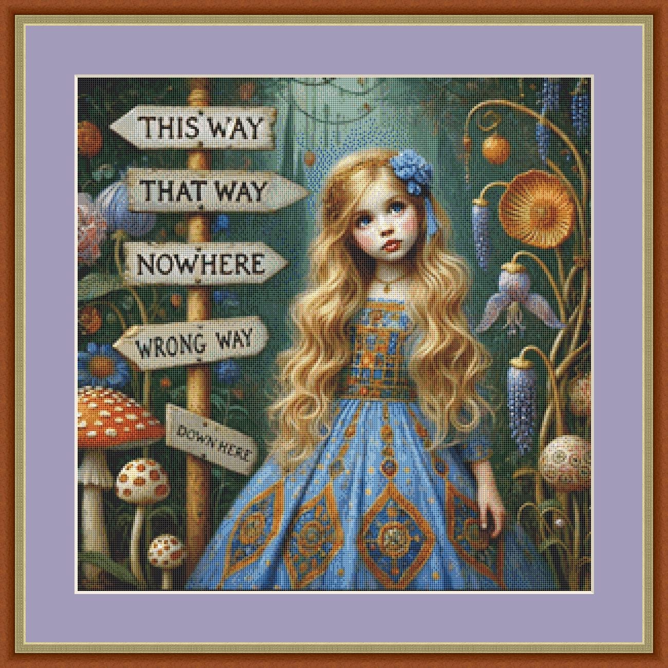 Alice (Small) counted cross stitch pattern by Mystic Vision Gallery