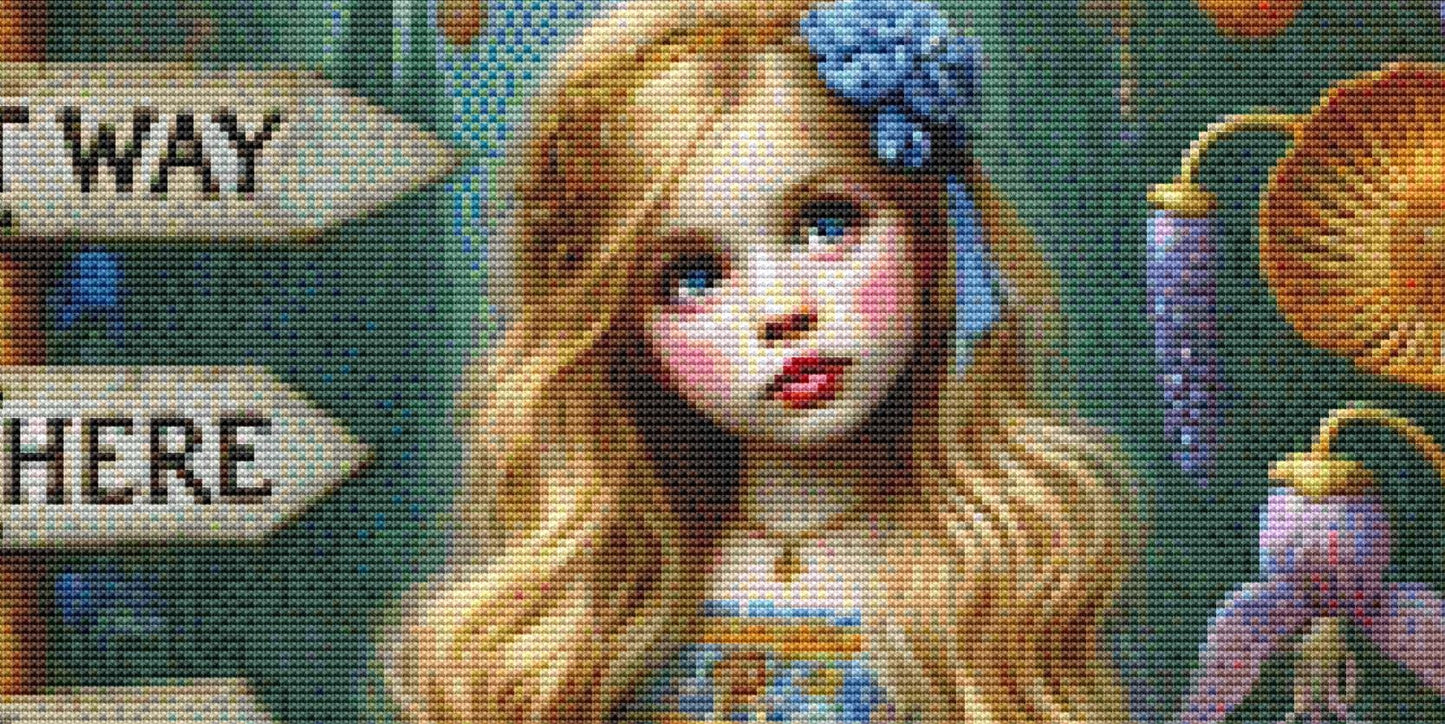 Alice (Small) counted cross stitch pattern by Mystic Vision Gallery