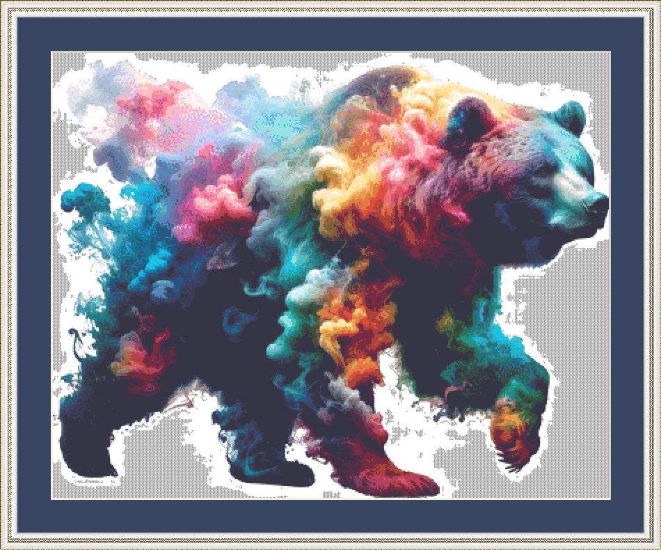 Smoke Bear counted cross stitch pattern by Amethyst Garnet House