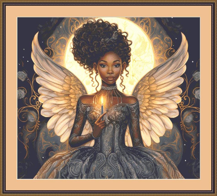 Angel counted cross stitch pattern by Artemis Rey Digital Art