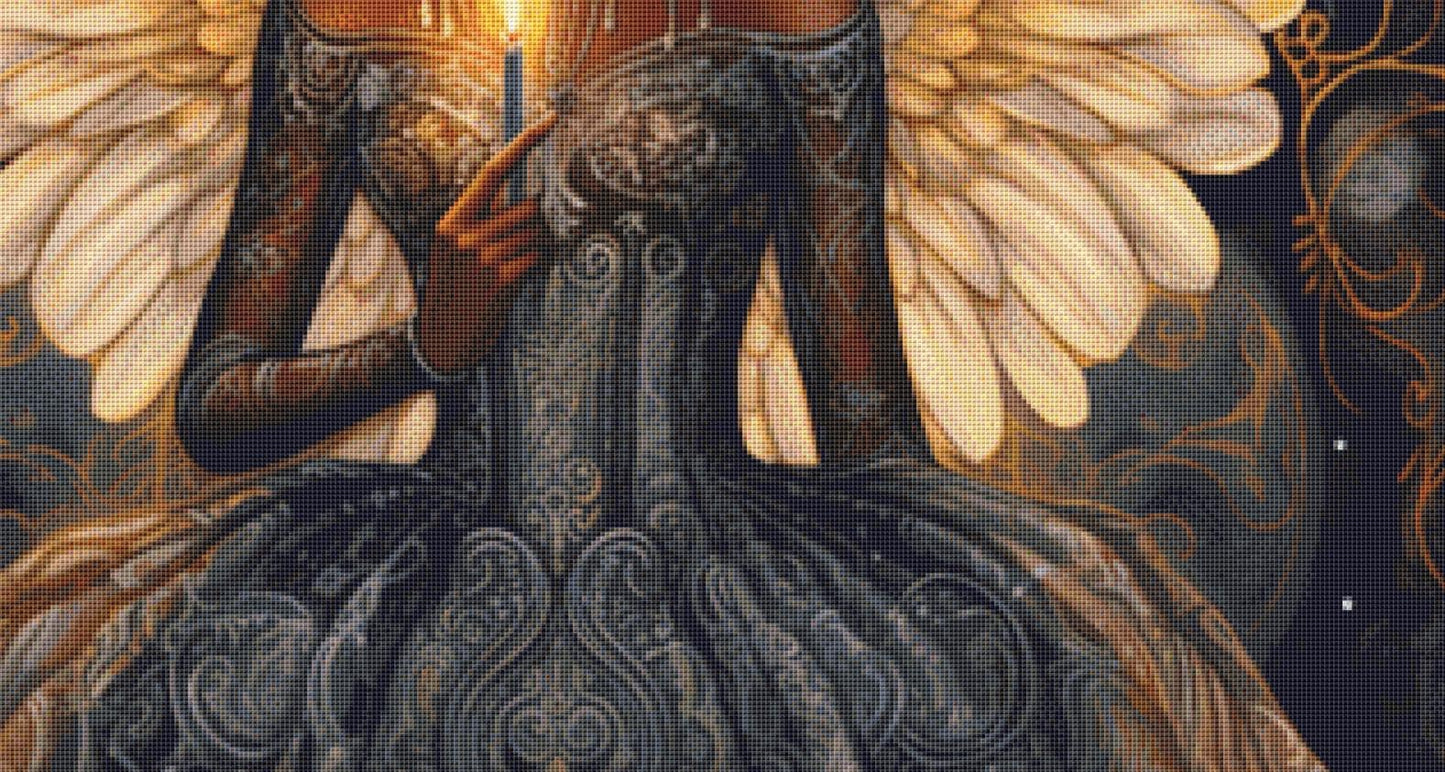 Angel counted cross stitch pattern by Artemis Rey Digital Art
