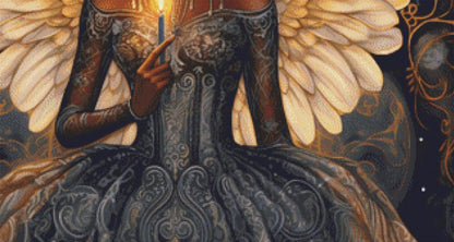 Angel counted cross stitch pattern by Artemis Rey Digital Art