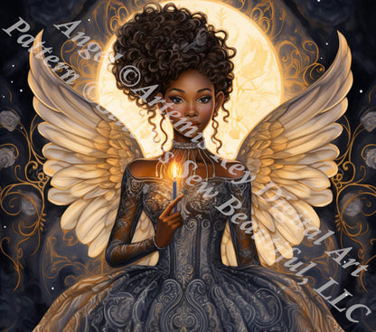 Angel counted cross stitch pattern by Artemis Rey Digital Art