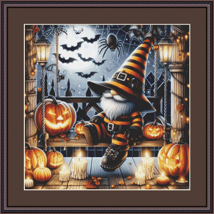 Halloween Gnome (Small) counted cross stitch pattern by AdneLStudio