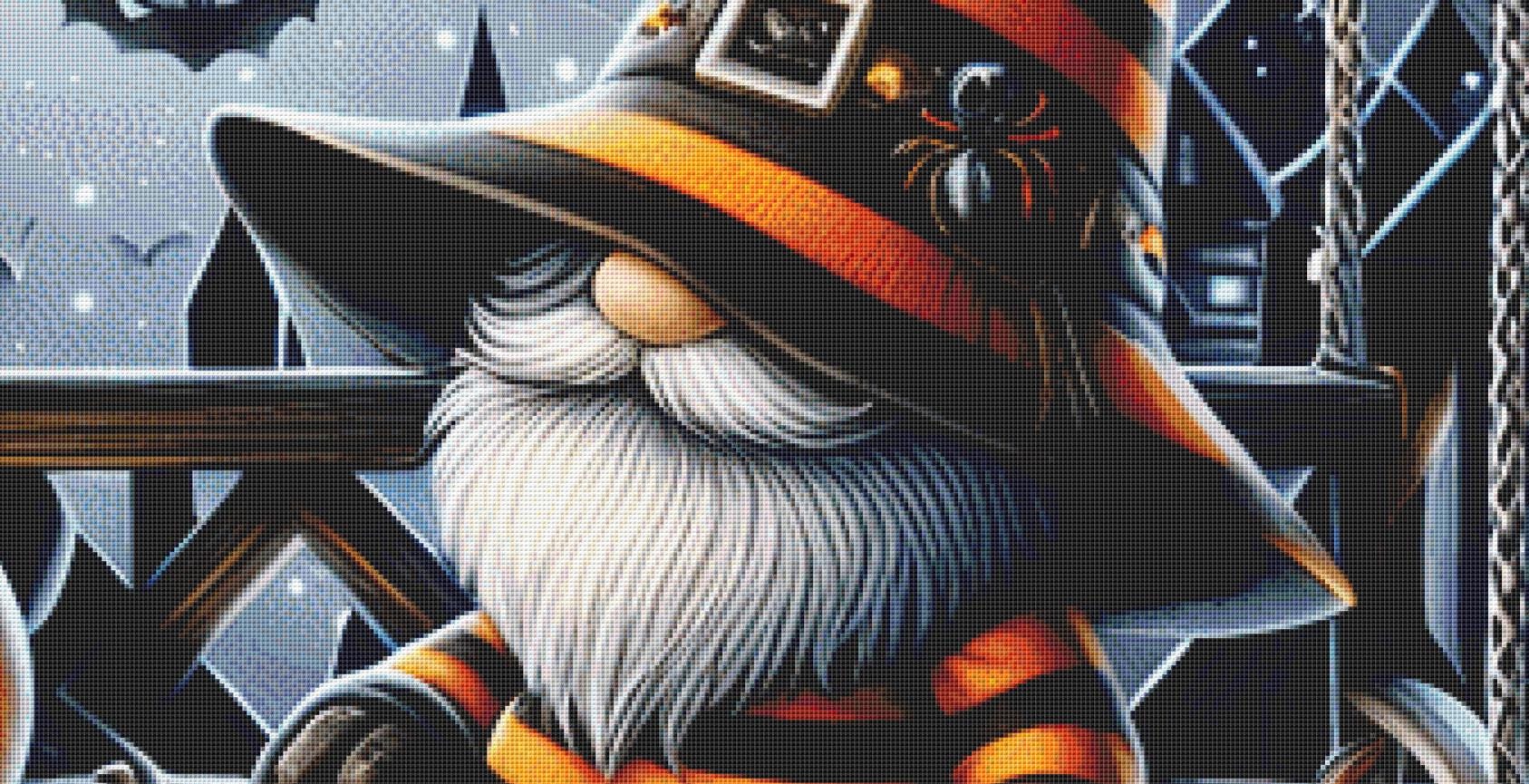 Halloween Gnome (Max Size/Color) counted cross stitch pattern by AdneLStudio