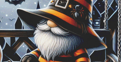 Halloween Gnome (Max Size/Color) counted cross stitch pattern by AdneLStudio