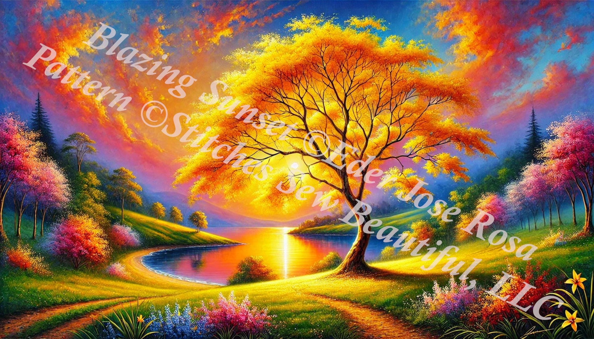 Blazing Sunset counted cross stitch pattern by Eder Jose Rosa