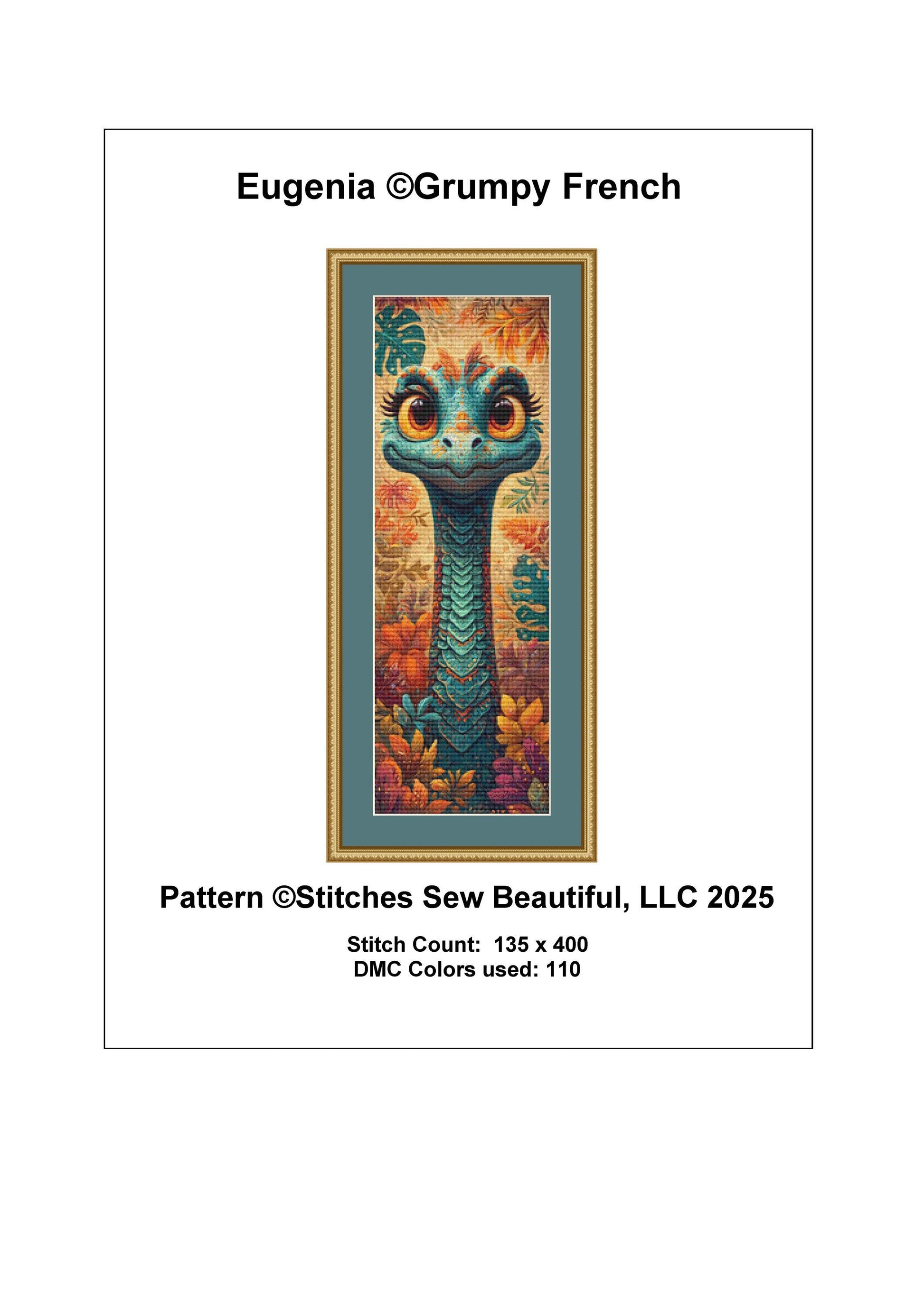 Eugenia counted cross stitch pattern by Grumpy French