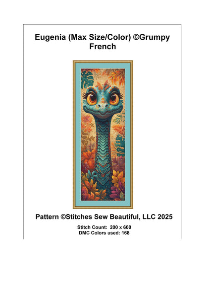 Eugenia (Max Size/Color) counted cross stitch pattern by Grumpy French