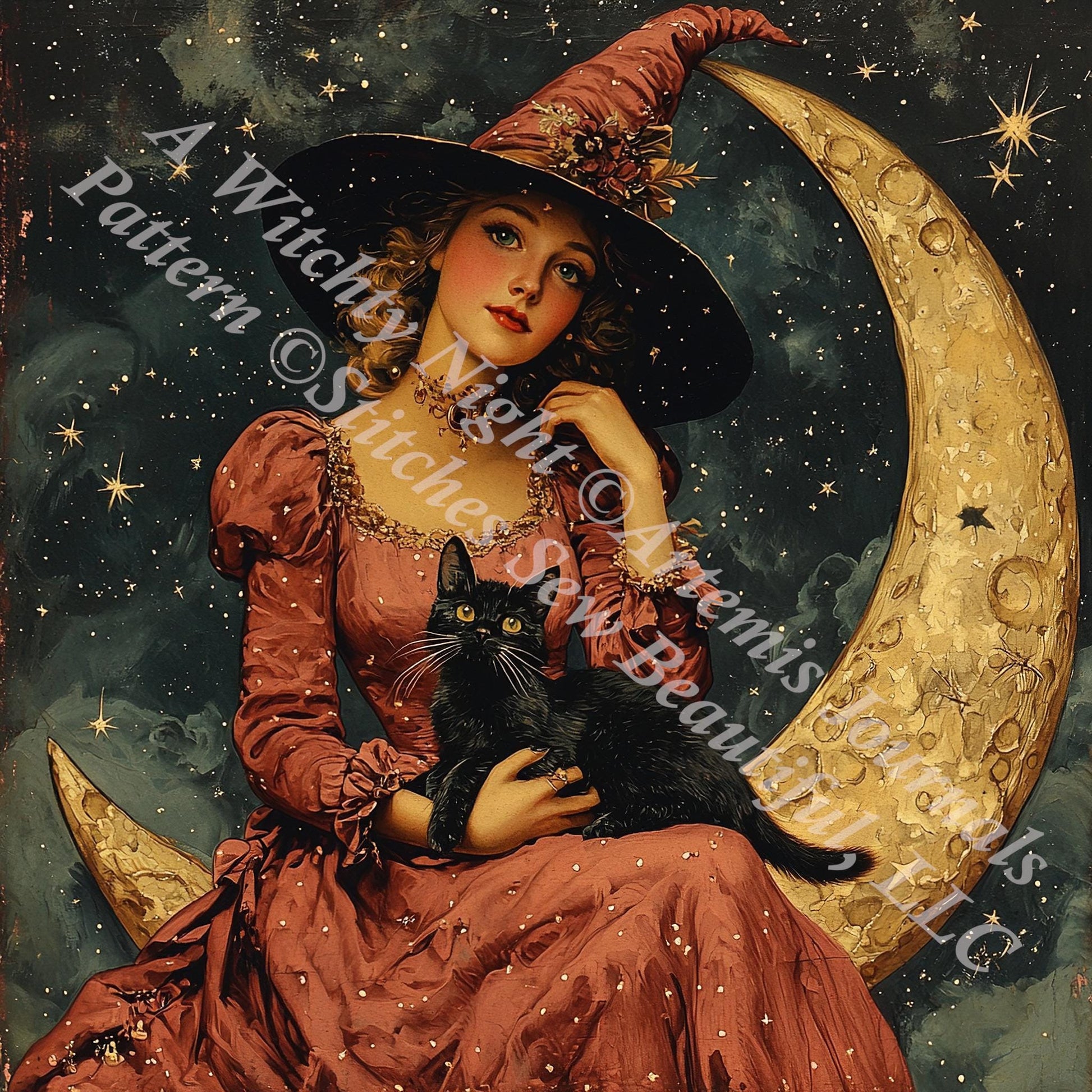 A Witchy Night counted cross stitch pattern by Artemis Journals