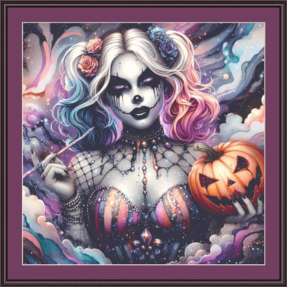 Emo Villain Girl 2 counted cross stitch pattern by Clarissa Design Studio