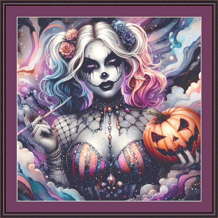 Emo Villain Girl 2 counted cross stitch pattern by Clarissa Design Studio
