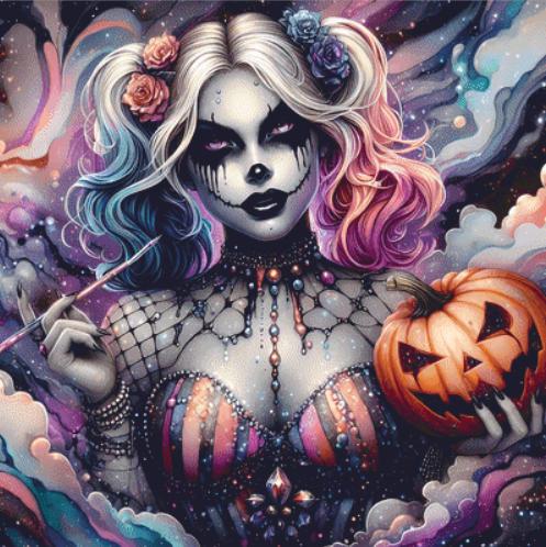 Emo Villain Girl 2 counted cross stitch pattern by Clarissa Design Studio