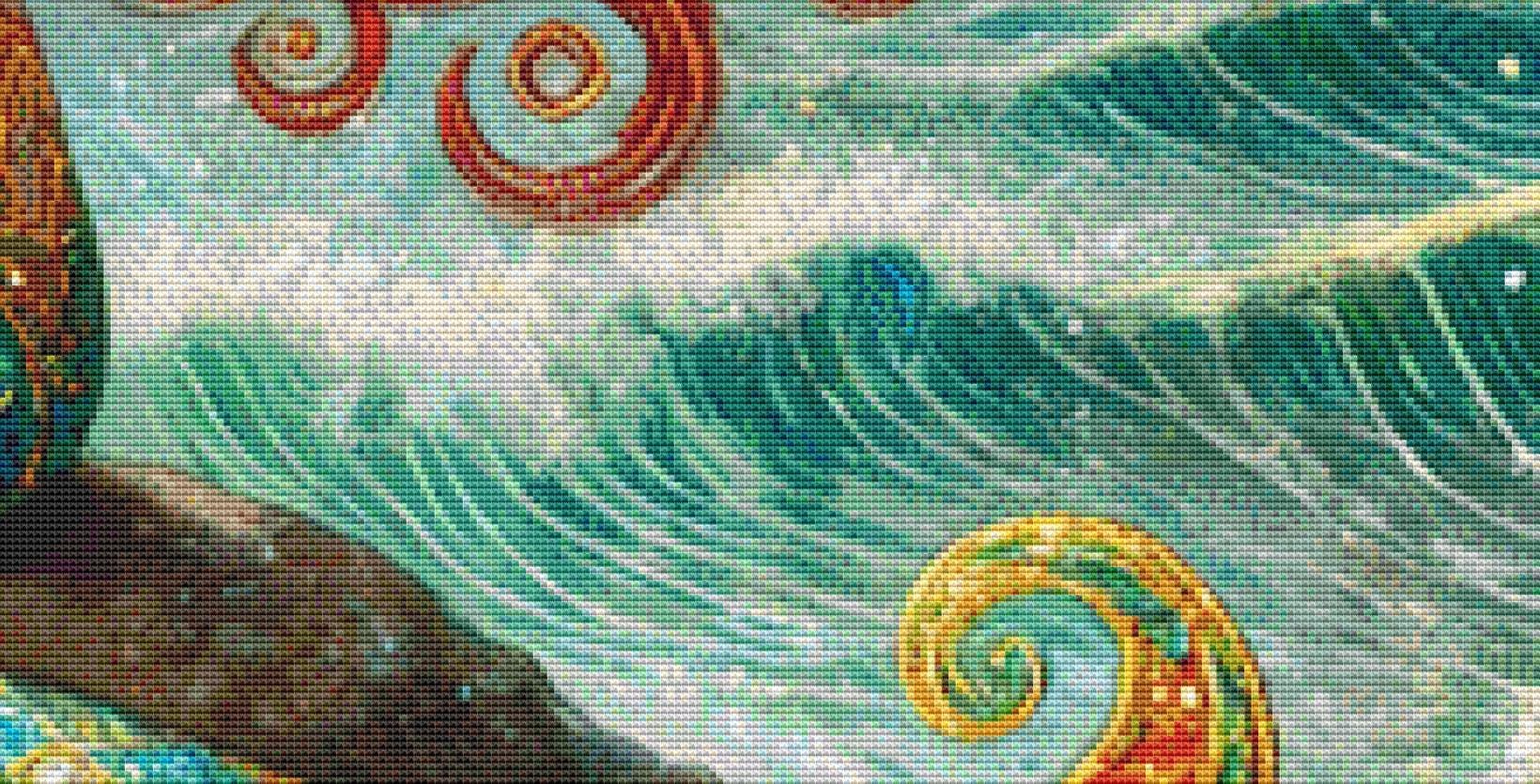 Little Mermaid counted cross stitch pattern by Mystic Vision Gallery