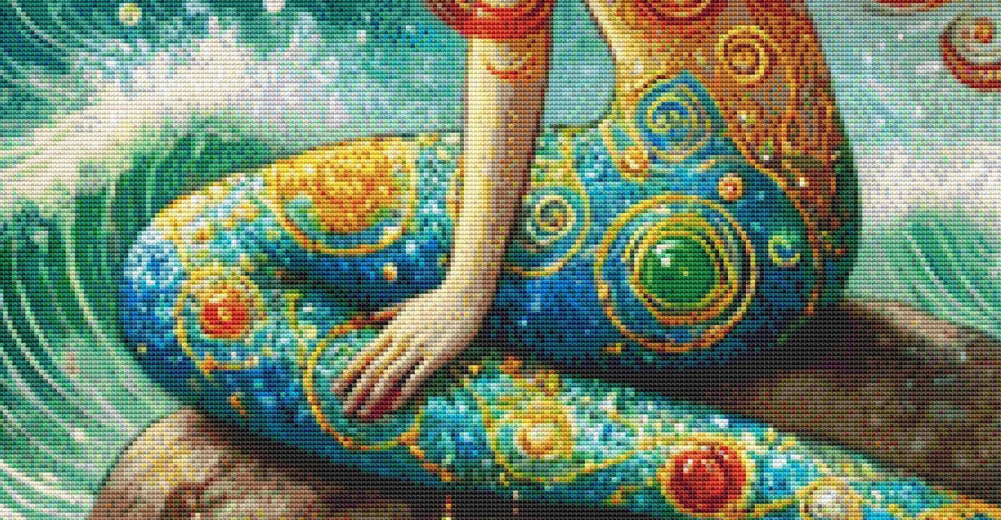 Little Mermaid counted cross stitch pattern by Mystic Vision Gallery