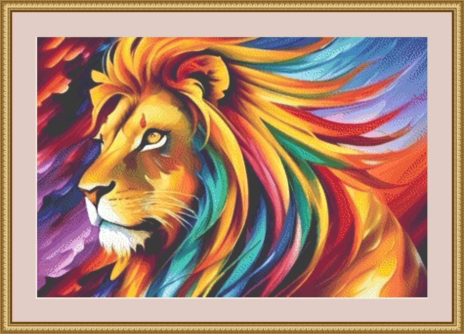 Leonid the Lion counted cross stitch pattern by Eder Jose Rosa