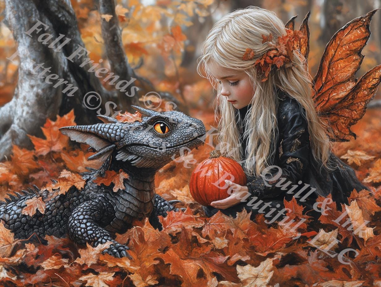 Fall Friends counted cross stitch pattern by Serr.Kai A Quill & Ink