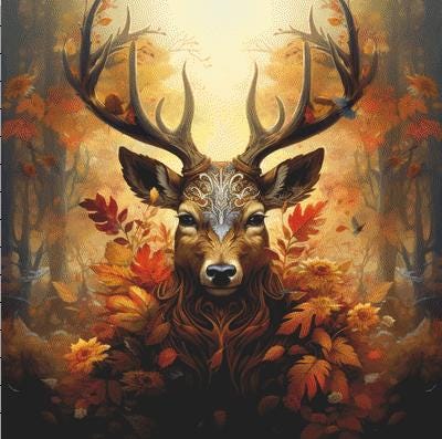 Autumn Equinox Animal counted cross stitch pattern by Serr.Kai A Quill & Ink