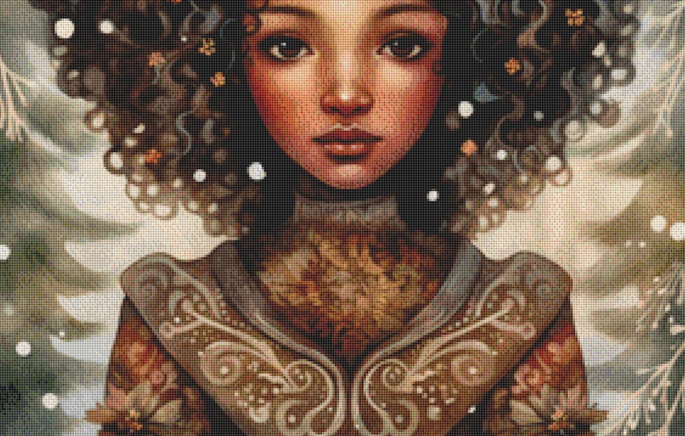 Yule Goddess No. 6 counted cross stitch pattern by Dutch Lady Mystic Art