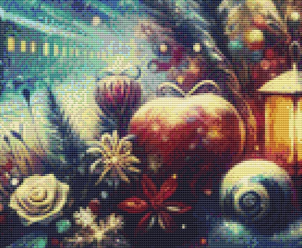 Winter Express counted cross stitch pattern by World of Love Hearts/Adrian G. Eyre