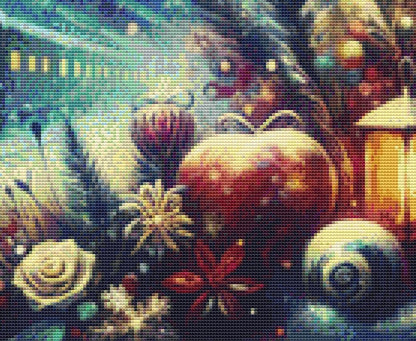 Winter Express counted cross stitch pattern by World of Love Hearts/Adrian G. Eyre
